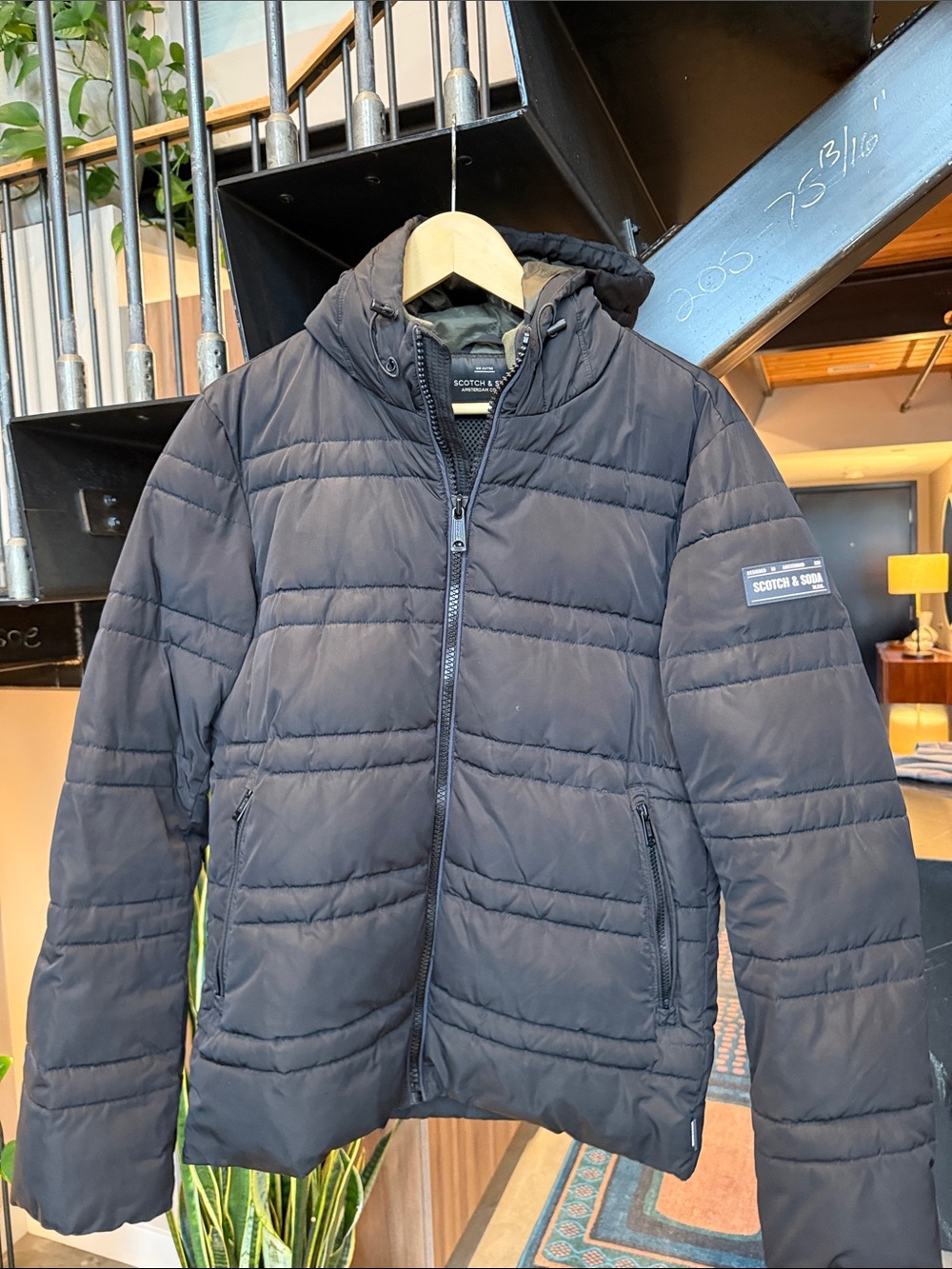 Scotch & Soda Kids Dark Navy Hooded Puffer Jacket